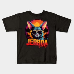 Retro Wave Jerboa Vibes Circle Kids T-Shirt